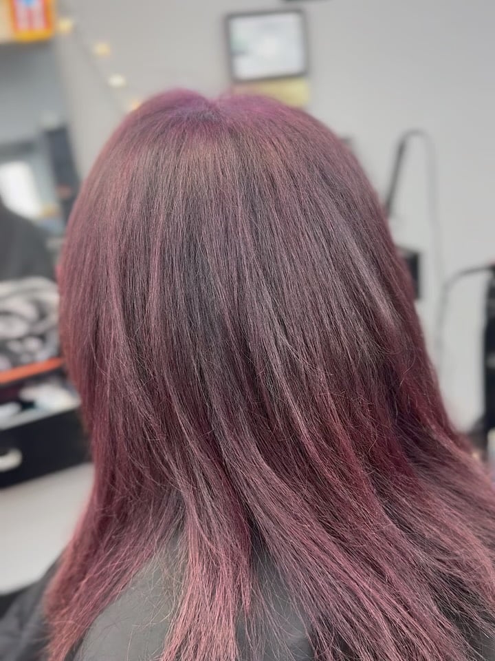 Back view of client with styled hair at Studio Blends